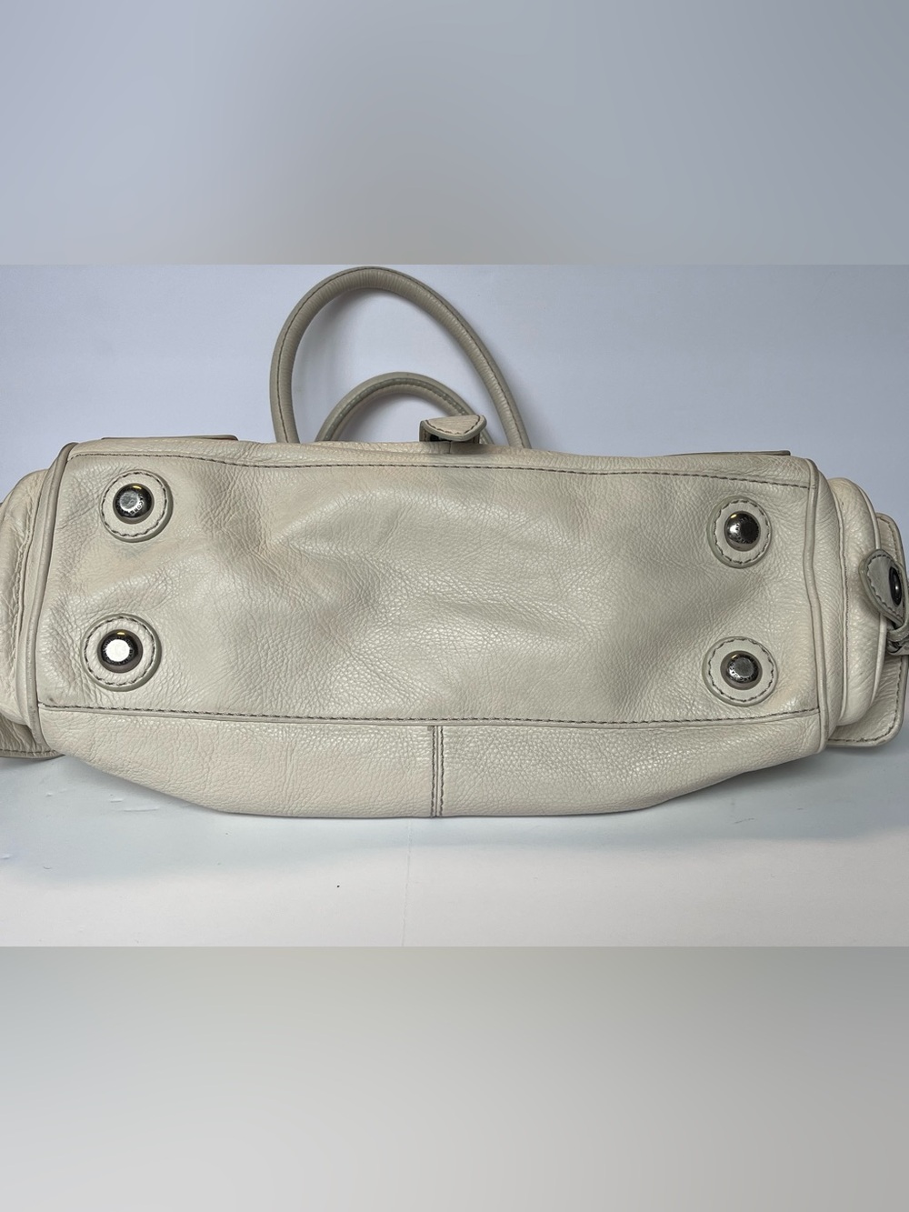Marc by Marc Jacobs Vintage Y2K Pebbled Leather Satchel Handbag Cream Ivory - Picture 6 of 13